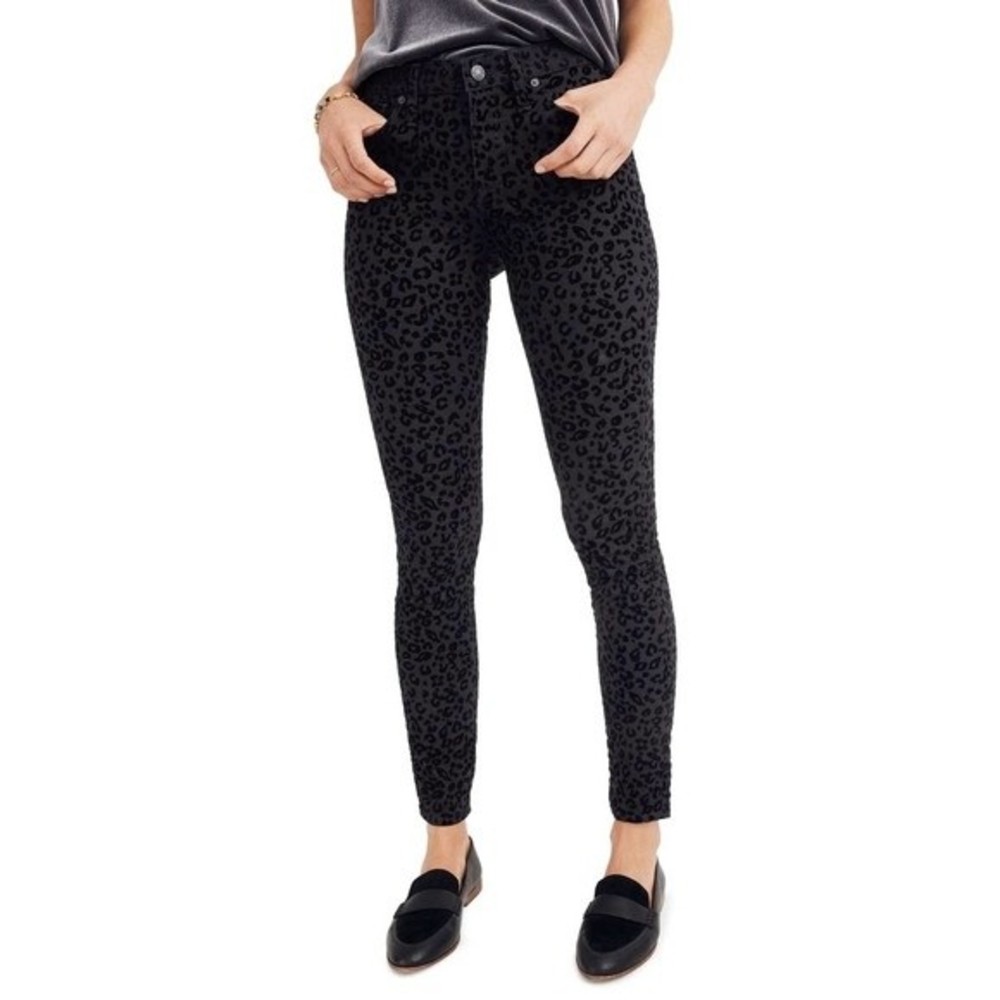Madewell Mid Rise Leopard Print Skinny Jeans 27 NWT